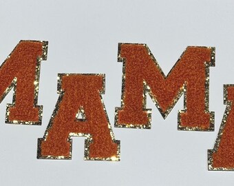 MAMA Burnt Orange Chenille 3M Self Adhesive LetterSet