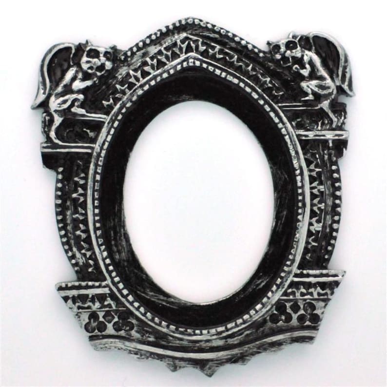 Set of 2 Gothic Gargoyle Open Back Vintage Style Frame 6 Color Choices for Cabochon....39mm x 65mm 30mm x 40mm image 4