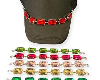 Bling Crystal Rhinestone Chunky Trucker Hat Chain Bougee Custom