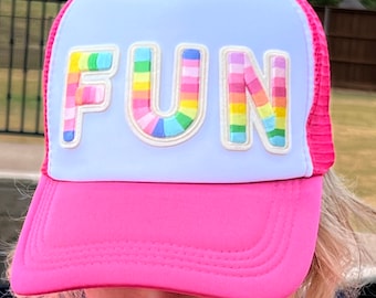 FUN Rainbow Letter baseball cap Trucker Hat Patch