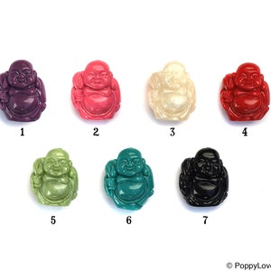 Set of 2 Traveling Buddha Beads for Earrings Pendants Charms Retro Bohemian 21mm Red Pink Green White Turquoise image 3