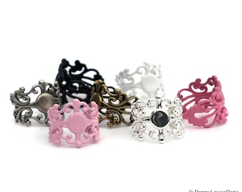 YOUTH Multi Assortment set of 7 Filigree Ring Base with Pad....TOP QUALITY....the best available....15mm Tall