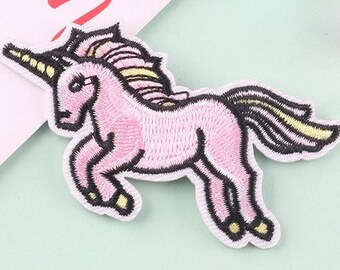 3" Unique Art Pink Unicorn Patch 3M Self Adhesive