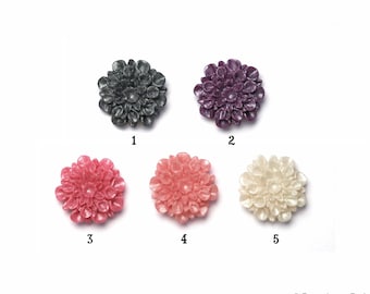 Parisian Pearl Collection Shimmer Glitz 22mm Chrysanthemum MUM Cabochons PERFECT for Rings....Excellent Quality....New Colors