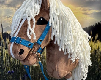 Haflinger Hobby Horse, Artisan Bay Horse with Thick White Mane, Size A4 or A3