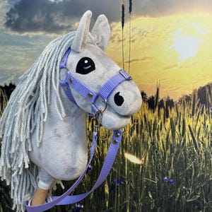Miniature baby hobby horse gray with long mane. A5 super mini size.