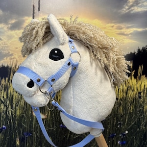 Baby hobby horse Cremello with short mane. A5 super mini size.