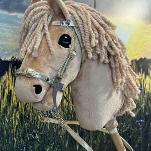 Hobby horse Palomino with thick mane. A4 or A3.