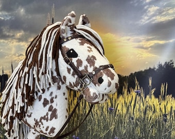 Hobby horse pinto brown and white. A4 or A3