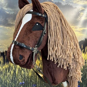 Hobby horse Palomino with long mane. A4 or A3.