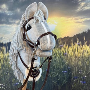 Grey Andalusian Hobby Horse with White Blaze – Handmade Gray Horse - Custom size