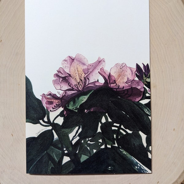any occasion floral art rhododendron blank greeting card
