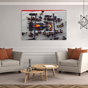 Formula 1 Pitstop Canvas Wall Art: Racing Team Technology