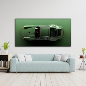 Green porsche 911 Modern wall art Large Photography Car Print gift for him Automotive Photo Luxury Sport Car Home decor Supercar Canvas Auto
