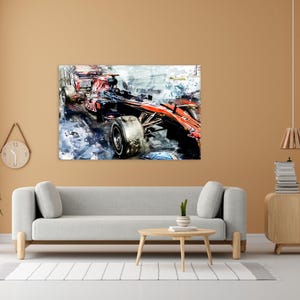 F1 Canvas Formula 1 Wall Decor Huge Photo Wall Art Speed Car print Man gift decor Sport Lover Artwork Racing Photography Supercar Grand Prix