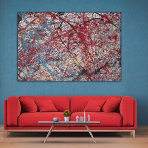 Abstract Drip Painting Canvas Art: Modern Expressionist Wall Decor
