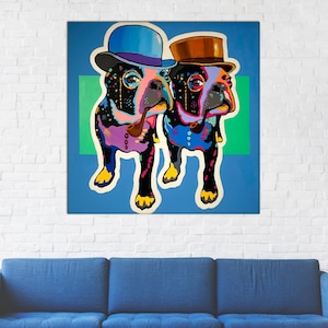 Boston Terrier Pop Art Canvas Print: Colorful Dog Wall Decor