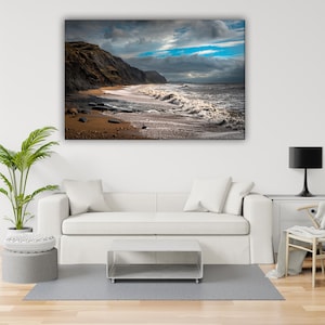 Coastal Cliff Canvas Print: Dramatic Ocean Landscape Wall Art