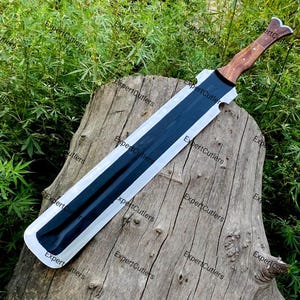 Custom Handmade Carbon Steel Blade Tactical Machete Sword| Hunting Sword Hand Forged Camping Sword, Customize Gift For Him, Christmas Gift