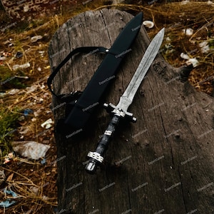 Real Viking Sword With Scabbard Hand Forged Damascus Steel Viking Sword, Damascus Steel Sword, Medieval Sword, Viking Sword, Gift For Him