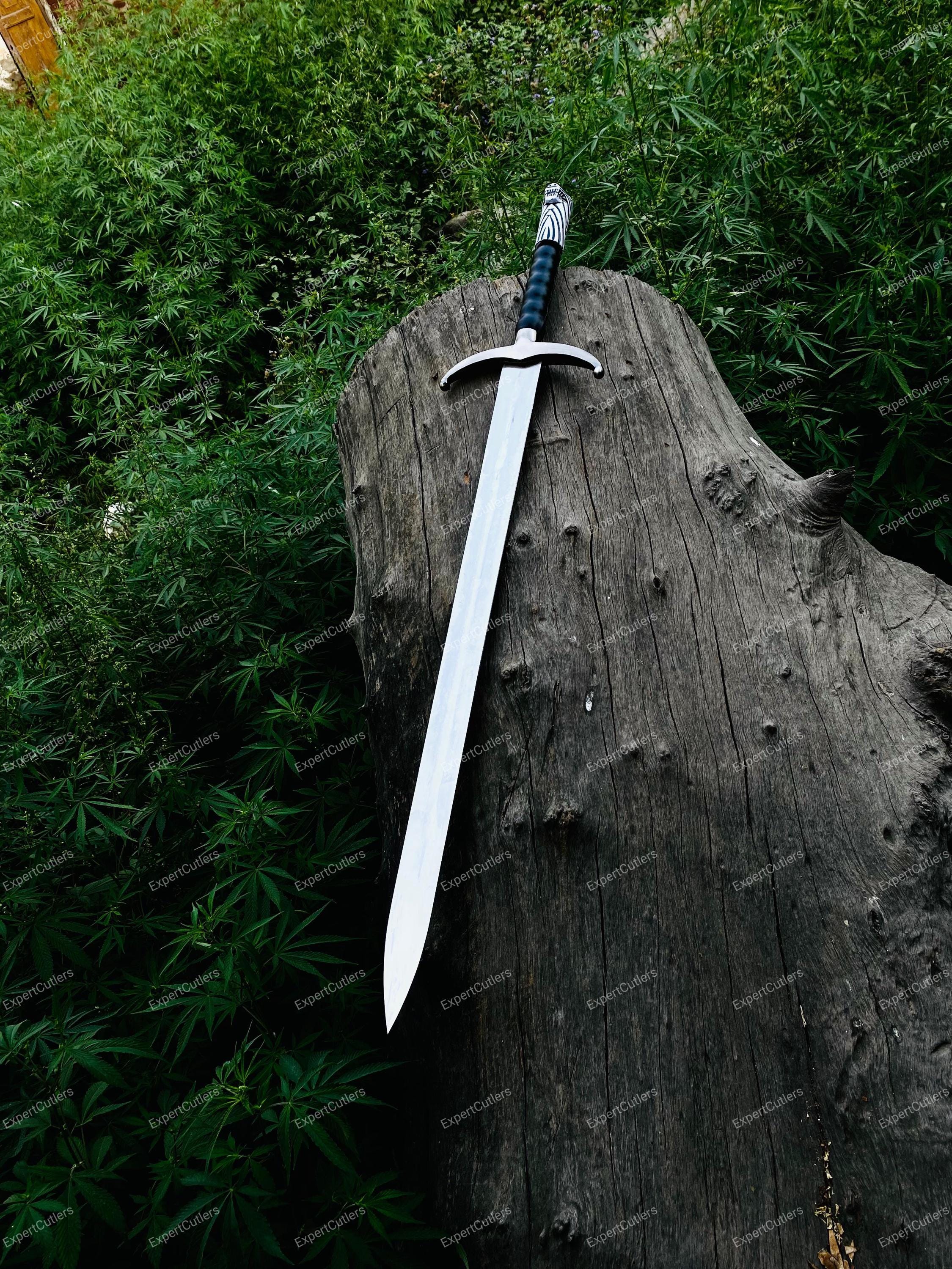 Handgefertigtes langes Replik-Schwert von Jon Snow, Schwert aus Kohlenstoffstahl, mittelalterliches Schwert mit hochwertiger Lederscheide, bestes Weihnachtsgeschenk, Geschenk für ihn