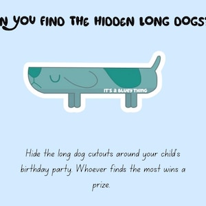 Bluey Long Dog Party Game. Children&#39;s party games- boy or girl.