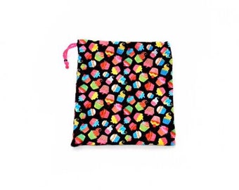 LAST CHANCE Gymnastics Grip Bag or Gift Bag Houndstooth Blue Black