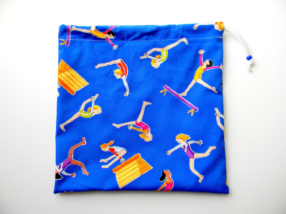 Gymnastics Grip Bag or Gift Bag Gymnastics Print With Gymnasts Etsy