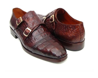 Handgefertigte Monk-Straps aus braunem Leder | Herren Lederschuhe | Hochzeitsgeschenk für Mann