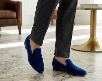 Op maat gemaakte fluwelen loafers | Handgeborduurde slippers