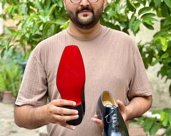 Bespoke Red Bottom Handmade Leather Shoes | The Pinnacle of Formal Elegance | Wedding Gift for Men
