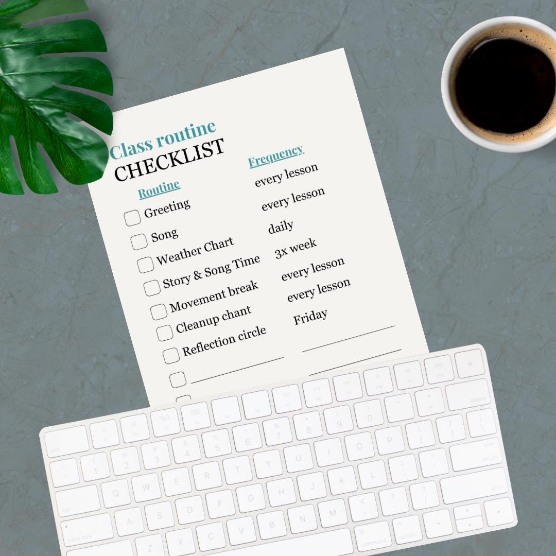 Class Routine Checklist – Printable ESL & CLIL Teacher Routine Tracker ...