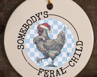 Adorno de niño salvaje, adorno para la primera Navidad de un bebé, recuerdo de un mapache con meme divertido, adorno personalizado para bebé, etiqueta familiar para bebé