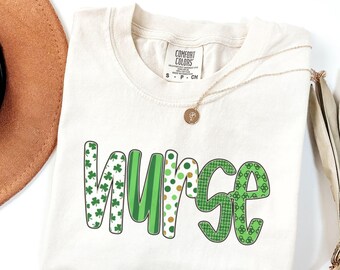 Camiseta de enfermera de urgencias Comfort Colors®, camiseta con nota de rescate del Día de San Patricio, divertida camiseta irlandesa de enfermera, regalo de San Patricio para enfermera de urgencias, top de moda