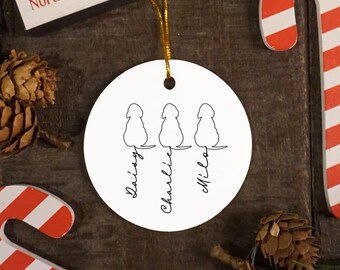 Adorno de perro salchicha personalizado, adorno de acuarela para mascota, adorno de perro personalizado, adorno con foto de mascota, regalo para amantes de los perros, adorno de mascota con nombre