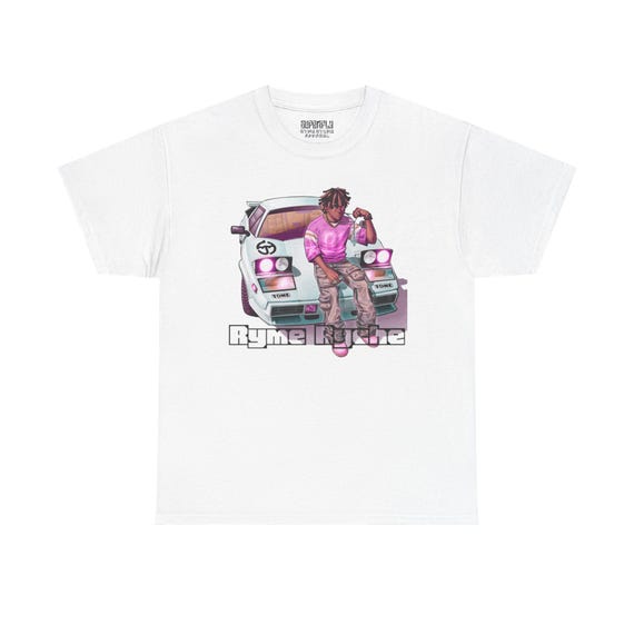 Retro Vibe Unisex Heavy Cotton Tee - Rhyme Ride Graphic, Streetwear, Gift for Car Lovers, Music Fans, Casual Wear, Vintage Style