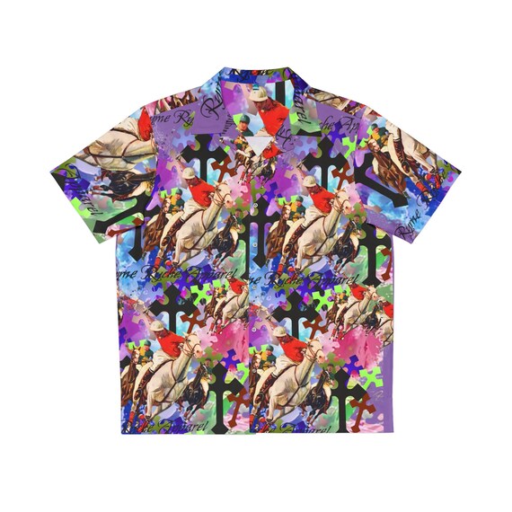 Purple Ryme Ryche Men's Hawaiian Shirt (AOP)