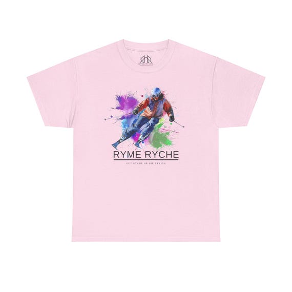 Sky pink RR Ski Tee, Perfect for Winter Sports, Gift for Ski Lovers, Unisex Cotton T-Shirt, Casual Outdoor Wear, Skiing Enthusiasts