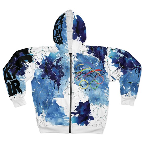 Ryme Ryche Apparel Olympic World Tour Unisex Zip Hoodie, Hooded Sweatshirt, Vintage Style Jacket, Retro Music Fan Gift, Rock Band Concert