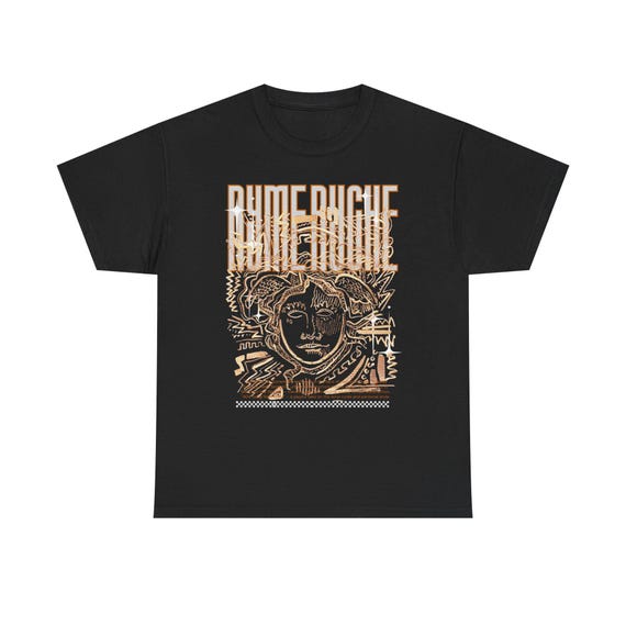Ryme Ryche Medusa head Heavy Cotton Tee - Statement Tee for Art Lovers, Graphic Tee, Streetwear, Unique Gift, Creative Style