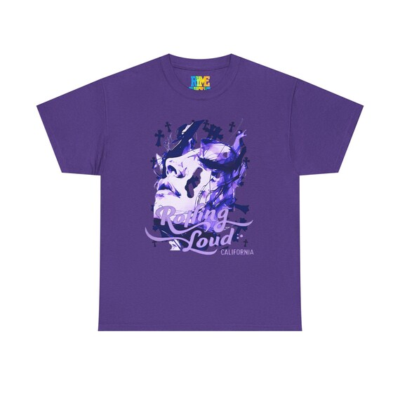 Purple RR Rolling Loud Unisex Heavy Cotton Tee, Music Festival Style, Gift for Music Lovers, Trendy Graphic Tee, California Vibe Shirt