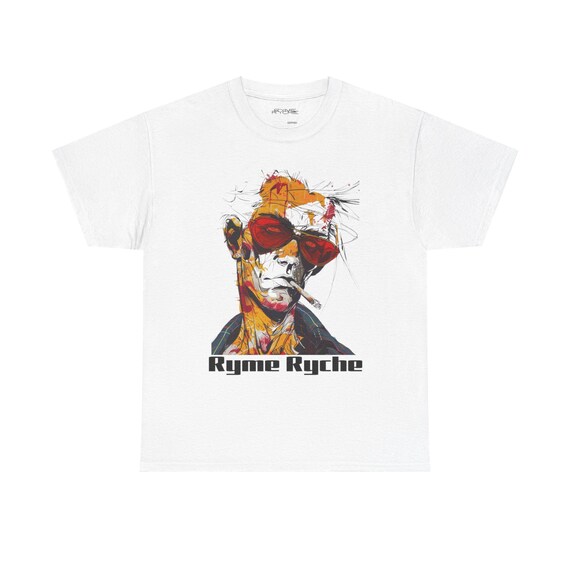 Ryme Ryche Don't give a fuck Heavy Cotton Tee, Streetwear T-Shirt, Unique Graphic Tee, Music Lover Gift, Casual Wear