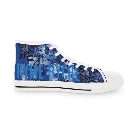 Blue Chosen Ones High Top Sneakers, Unique Blue Design, Casual Footwear, Street Style, Perfect Gift for Men
