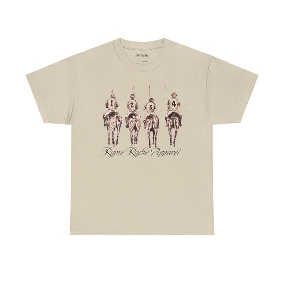 Ryme Ryche Vintage Equestrian Heavy Cotton Tee, Best for Horse Lovers, Equine Sports Fans, Casual Outfits, Unique Gift Idea