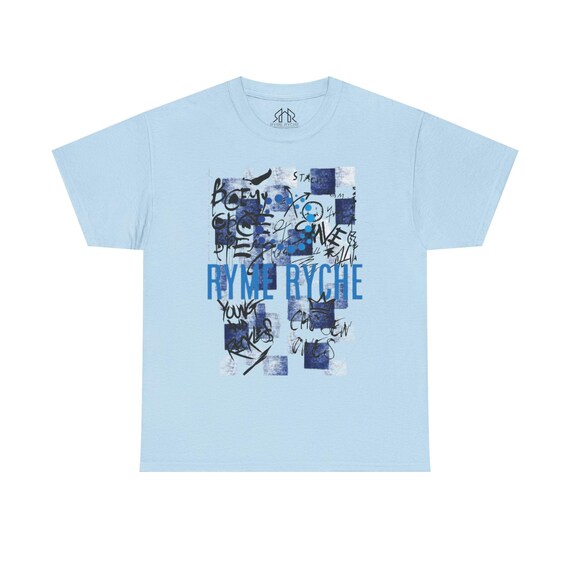 Powder Blue RR Chosen ones Heavy Cotton Tee | Relaxed Streetwear, Gift for Art Lovers, Casual Fashion, Summer Wear, Graphic Tee