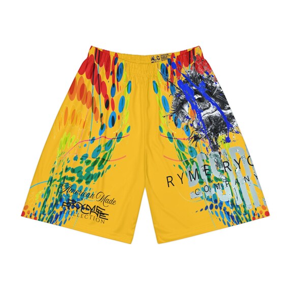 Ryme Ryche Luxe Vibrant Men Sport Shorts - Athletic Fashion, Summer, Pool, Relaxation, Workouts, Festivals, Art Lovers