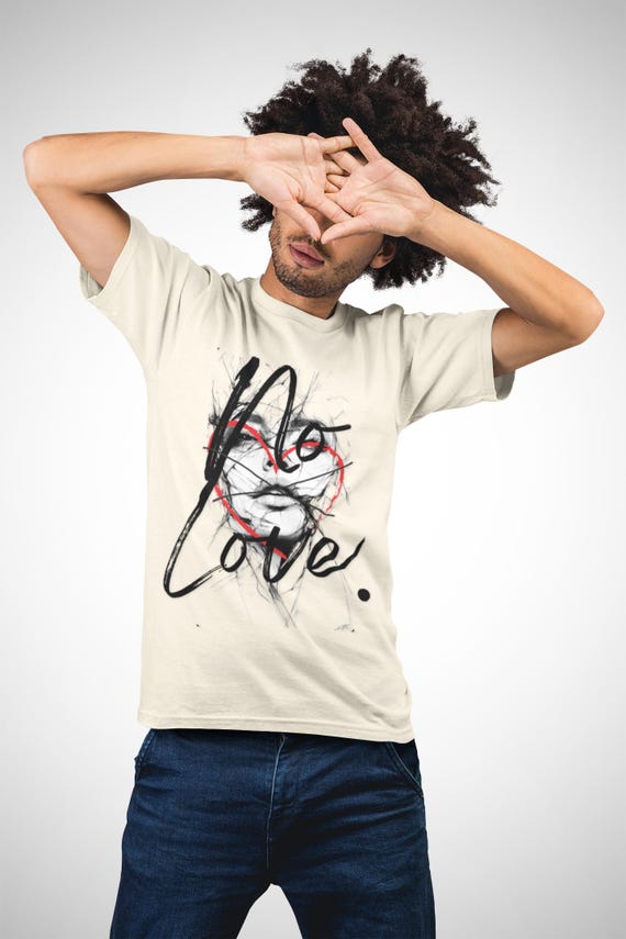 No Love Ryme Ryche T-Shirt, Vintage Graphic Tee, Minimalistic Love Design, Gift for Him, Cool Men's Shirt, Trendy Unisex Top
