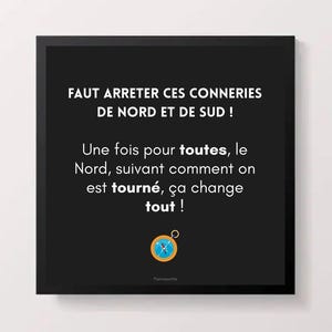 Poster QUOTE KAAMELOTT Perceval square North | Digital download | Humorous wall poster | Funny quote in French, print