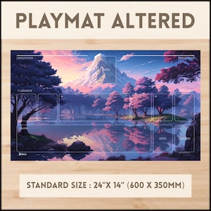 Playmat Altered - 24"X14" Inches (600x350mm) | Fuseau Muna Rose | Tapis De Jeu Tcg | Jeu De Cartes