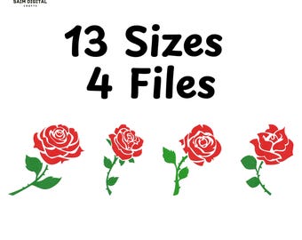 Rose Embroidery Design Floral Rose Pattern, Elegant Flower Embroidery, Romantic Gift Design, Instant Download